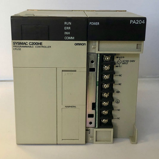 The OMRON programmable controller CPU32, Type: SYSMAC C200HE PA204 C200HW-AB001