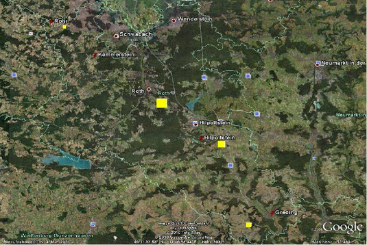 Photovoltaik auf den gelben Flächen würde den Energiebedarf der angrenzenden Orte decken.