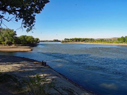 Mündung des Tongue River in den Yellowstone River am Miles City KOA