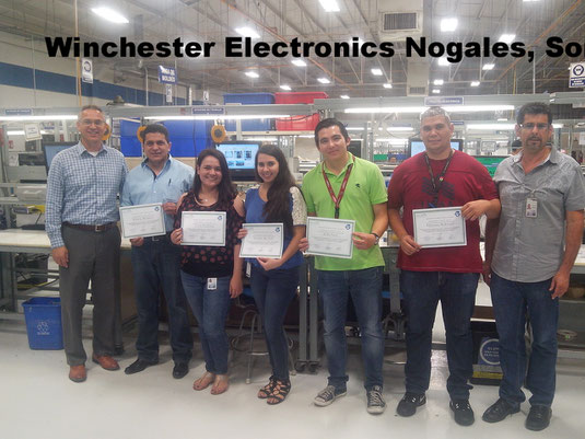 Entrega de Certificados Green Belt Lean Six Sigma a Personal de Winchester Electronics, Junio 2015