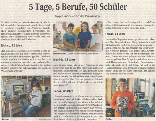 04/2018- Handwerkskammer Zeitung - im Bild unsere Mathilde