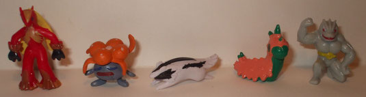 Blaziken, Gloom, Linoone, Wurmple, Machoke
