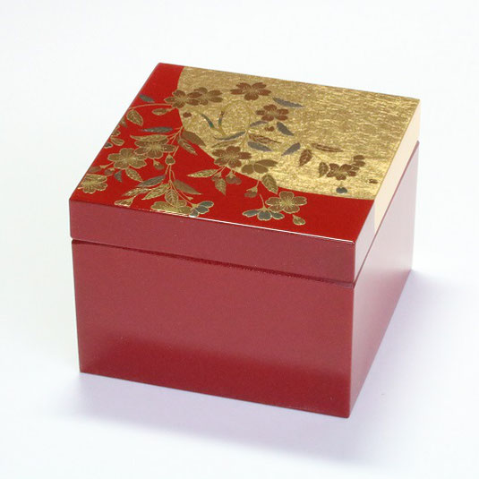 美品未使用】 桜井塗り 桜井漆器 沈金文庫箱 菊彫詰め 小物入れ