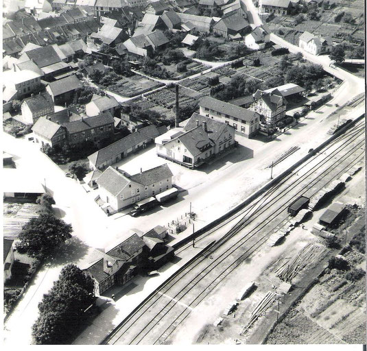 Bahnhof und Molkerei in den 50ern