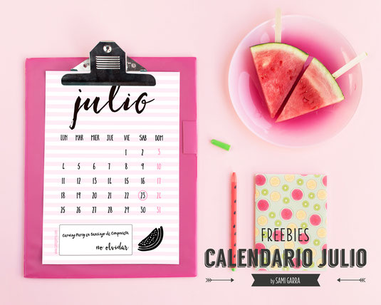 Freebies de calendario: JULIO by Sami Garra