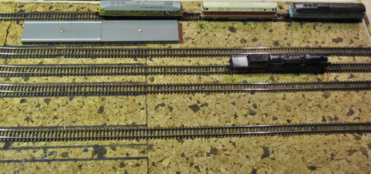Erste Fahrversuche auf der Bahnhofseinfahrt Süd