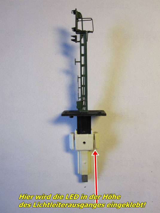 Ansicht des Arnold Signales von der Seite für den Einbau ( Einkleben ) der SMD LED!