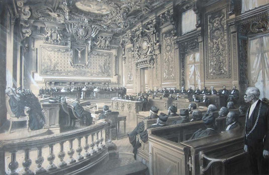 La Grand Chambre de la Cour de Cassation réhabilitant Alfred Dreyfus en 1906