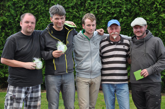 Sieger, Ausrichter, Sieger (Jascha, Frank, Sören, Bruno & Mathias)