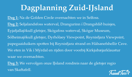 Dagplanning Zuid-IJsland