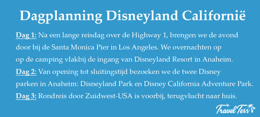 Dagplanning Disneyland Californie