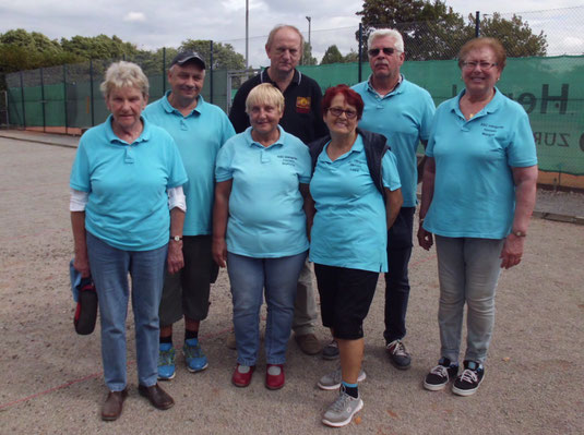 Das SSC-Bezirksligateam 2016 v.l. Karola, Helmut, Steffi, Fred, Luzie, Walter, Margot. Es fehlt Klaus.