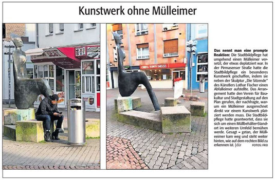 Verein für Baukultur und Stadtgestaltung Kaiserslautern e. V. - Kunstwerk - Die Sitzende - Mülleimer