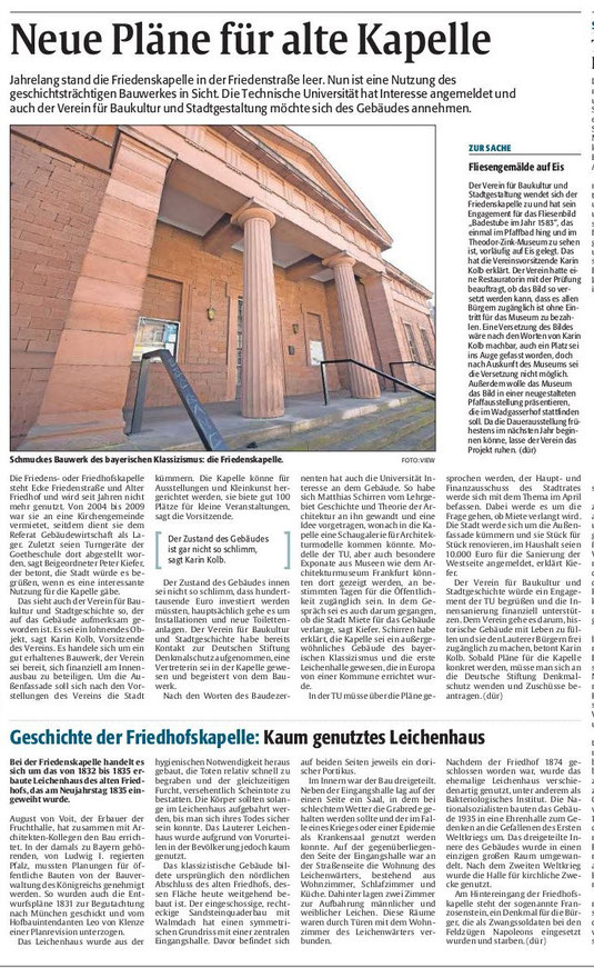 Verein für Baukultur und Stadtgestaltung Kaiserslautern e. V. - Friedenskapelle