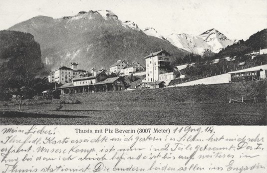 A. Roth Thusis, gestempelt 12. August 1914