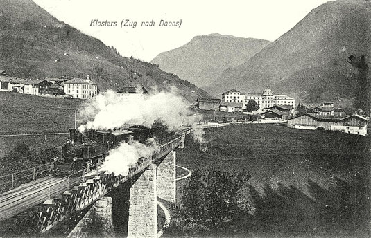 A. Büchi Klosters, gestempelt 19. August 1908