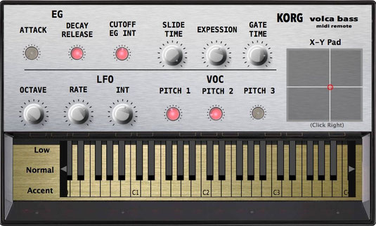 Korg Volca Bass Midi Editor, VST and Standalone