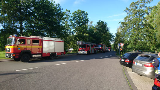 Insgesamt 7 Fahrzeuge mit 23 Einsatzkräften waren am Einsatzort.