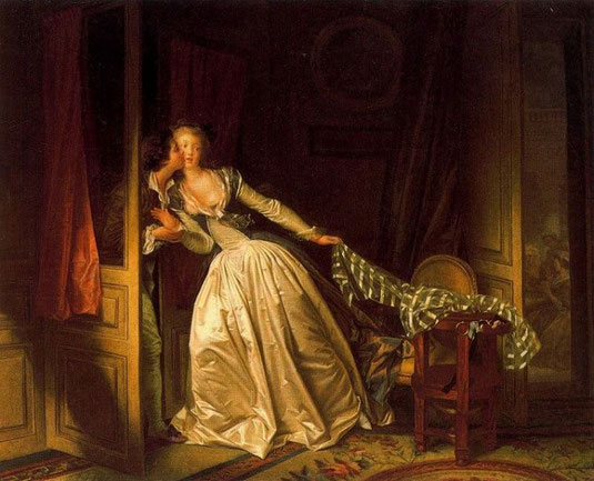 Jean-Honoré Fragonard: "Le Baiser à la dérobée", Museo de L'Ermitage, San Petersburgo