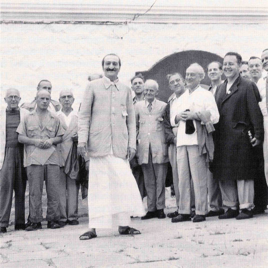 1954 - Upper Meherabad, India. Frank is 2nd from the right of the group.