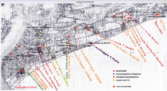 mappatura del Piano delle Antenne del Comune di Cavallino-Treporti