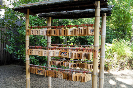plaquettes en bois avec des voeux