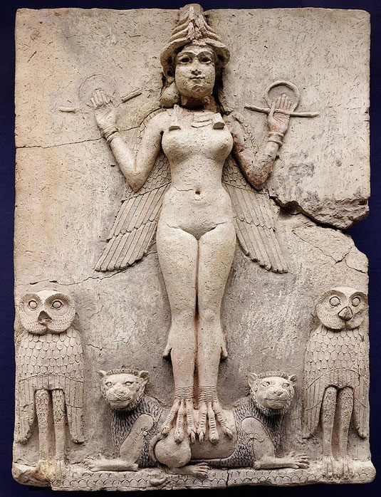 représentation de lilith - plaque Burney au British Museum de Londres