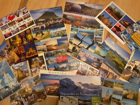 Ein kleiner Teil meiner Postkartensammlung - jede, die ich bekomme, hebe ich auf.
