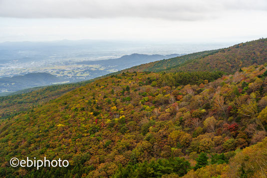 紅葉と郡山盆地