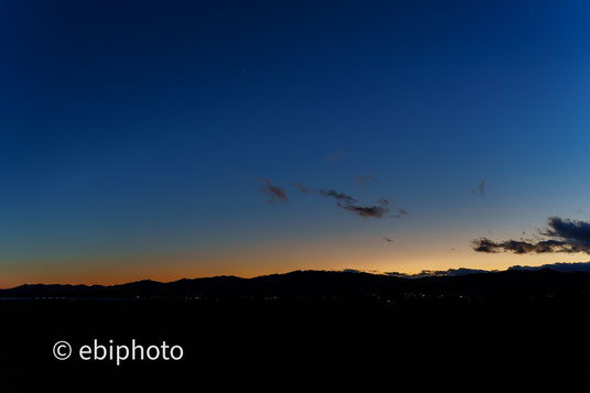 夕焼けと一番星