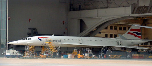 Maintenance d'un Concorde anglais de British Airways