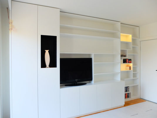 agencement TV de chambre blanc anthonee