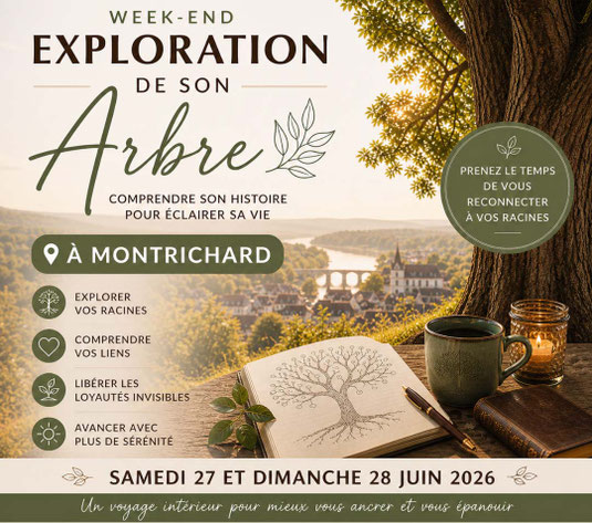 Week-end animé par la psychogénéalogiste Katia Geffard - 27/28 juin 2026 - annuaire des thérapeutes via energetica