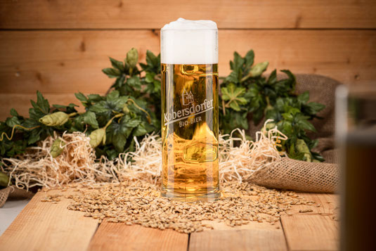 Brauereirundgang, Bierverkostung, ein Krügel mit Kobersdorfer Bier