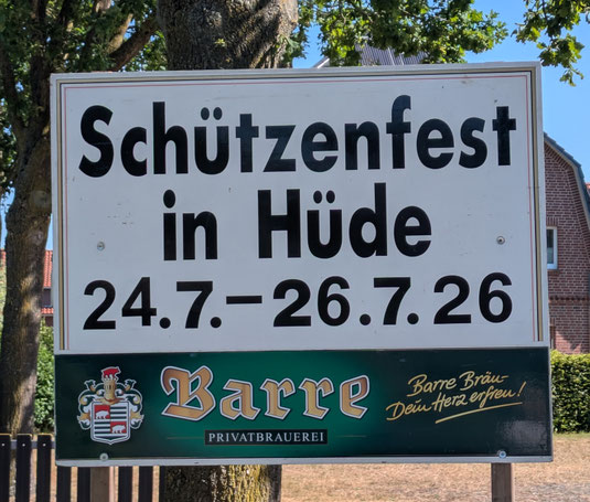 Plakat zum Schützenfest in Hüde 2026