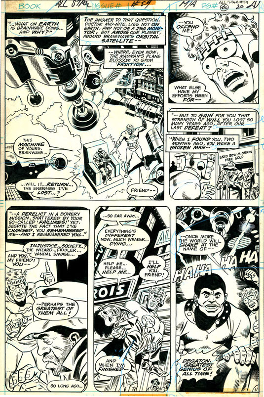 Legendary comic artist Wally Wood hired Al Sirois as his art assistant, including Al's first and last name in various background signage seen here in Panel 5 of Page 20 from issue #59 of DC Comics' All Star.