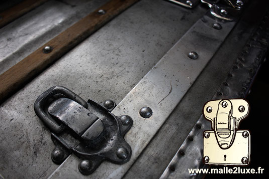 Louis vuitton malle aluminium fermoir massif