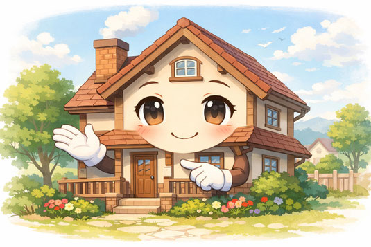 外壁塗装すべきか？工事計画について解説する一軒家のイメージイラスト