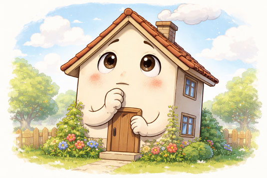 そろそろ塗替えした方がいいかな？と考えている一軒家のイメージイラスト