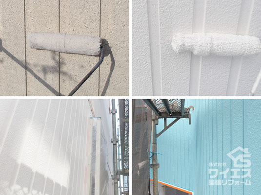 【写真】外壁塗装｜３回塗り（外壁塗装の手順｜越谷市）