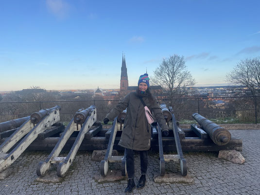 In Uppsala mit der Domkyrka im Hintergrund