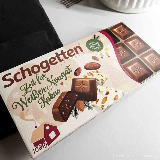 Schogetten limited Zeit für Weißen Nougat Kakao. Limited Edition  