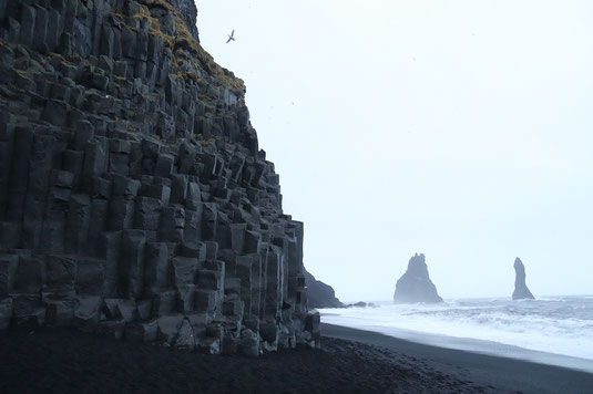 Reynisfjara Beach, Iceland, basalt columns, volcanic rock, roadtrip Iceland