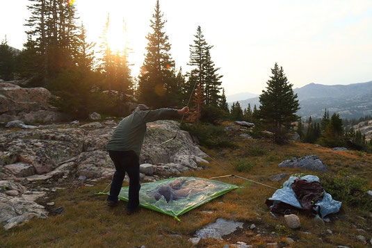 Tent Camping assembly, mountains, USA, camping, backcountry