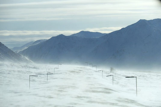 Snow drift on Dalton Highway