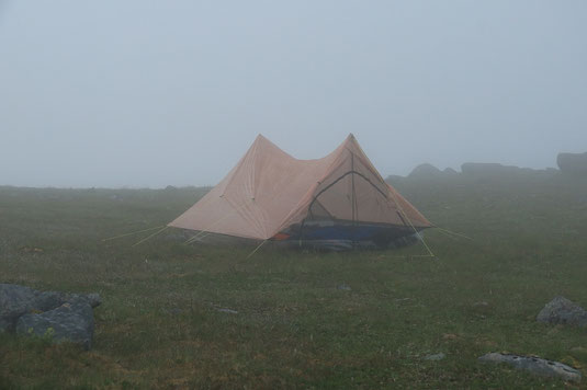Camping Lofoten, midnight sun, Norway, tent camping Ryten Mountain