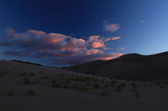 Camping out at night, Colorado, Great Sand Dunes, backcountry camping, moon, stars, desert, USA