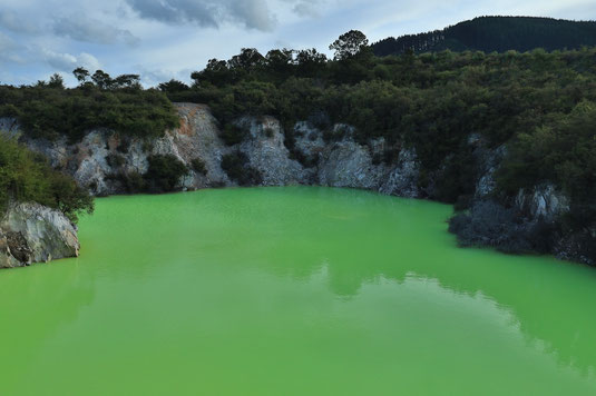 Wai-O-Tapu Devil's Bath, hot springs, New Zealand, North Island, sights, road trip, volcanic valley, Rotorua