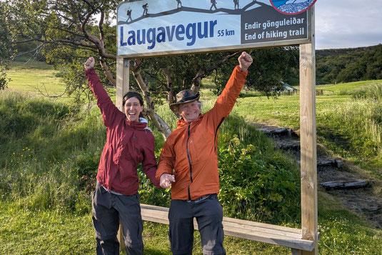 Hiking Laugavegur, Iceland, trekking, age gap couple, long-distance hike, thru-hike