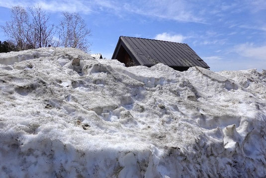 Daisetsuzan Nationalpark, Schneewände, Japan, Wandergebiet, Hokkaido Schnee im Mai